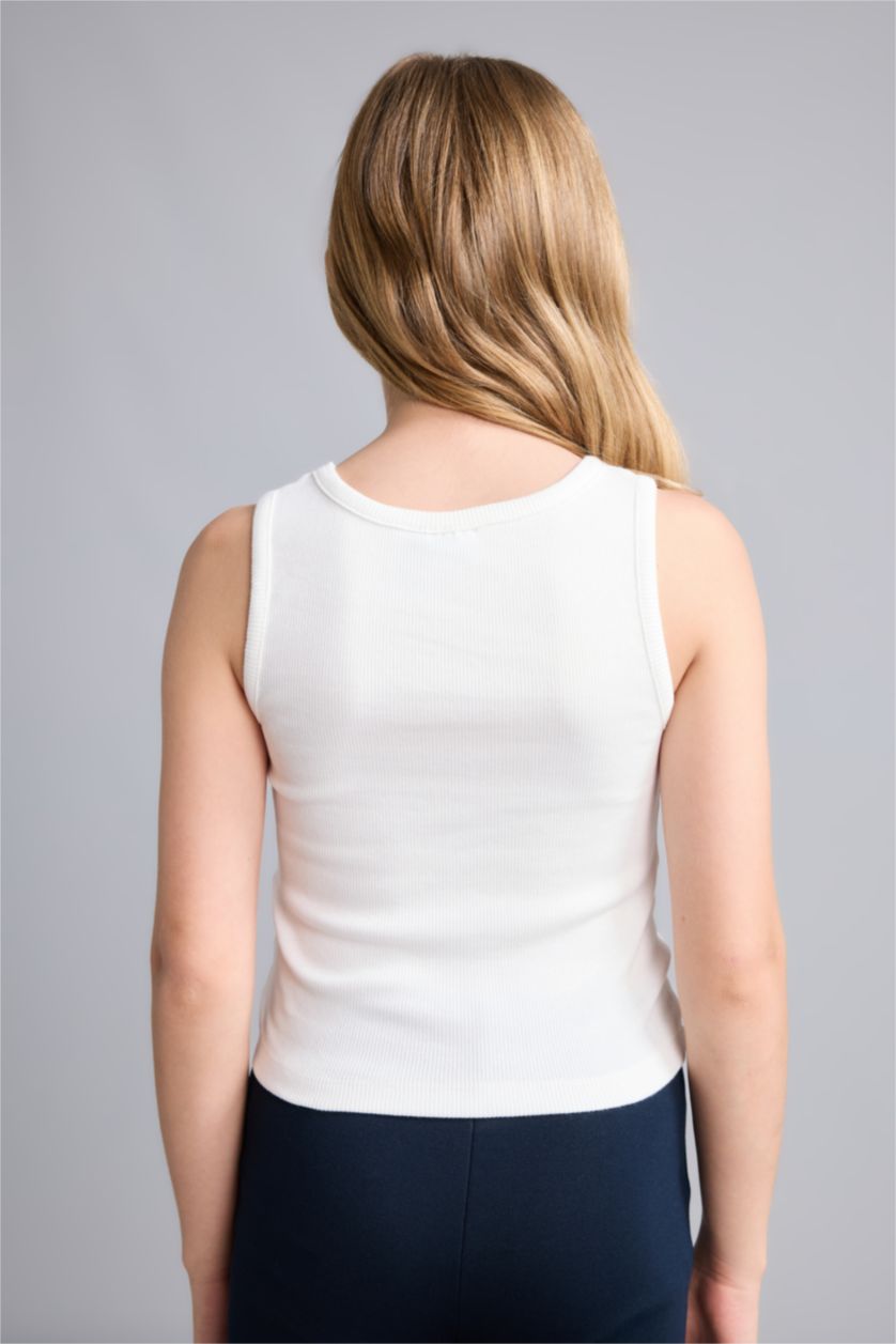 بنات بيج فاتح Girl Kpop - Demon Hunters Crew Neck Ecru Tank Top