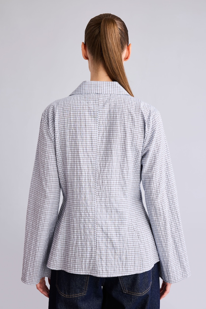 Women Light Blue Regular Fit Wowen Fabrics Long Sleeve Shirt