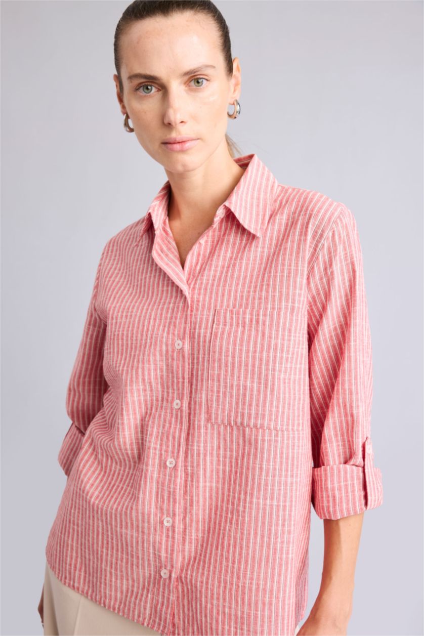 Women Red Regular Fit Long Sleeve Shirt