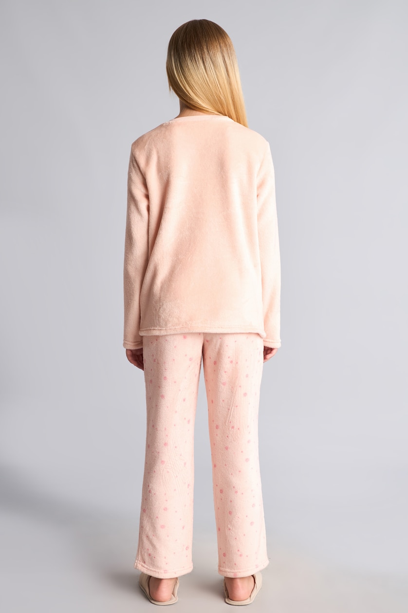 Young Girls - Teen Girls Light Pink 2 piece Regular Fit Knitted Pyjamas