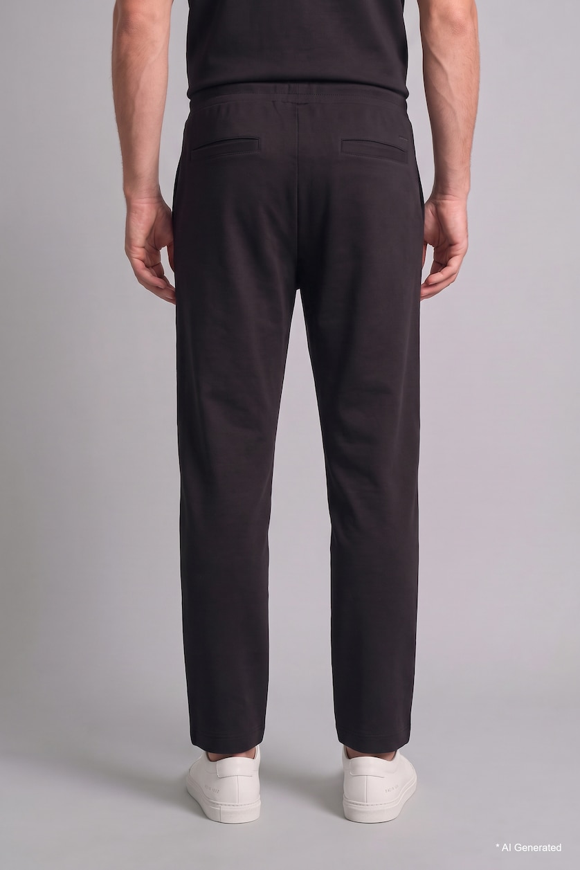 Erkek Siyah Relaxed Fit Düz Paça Eşofman Altı