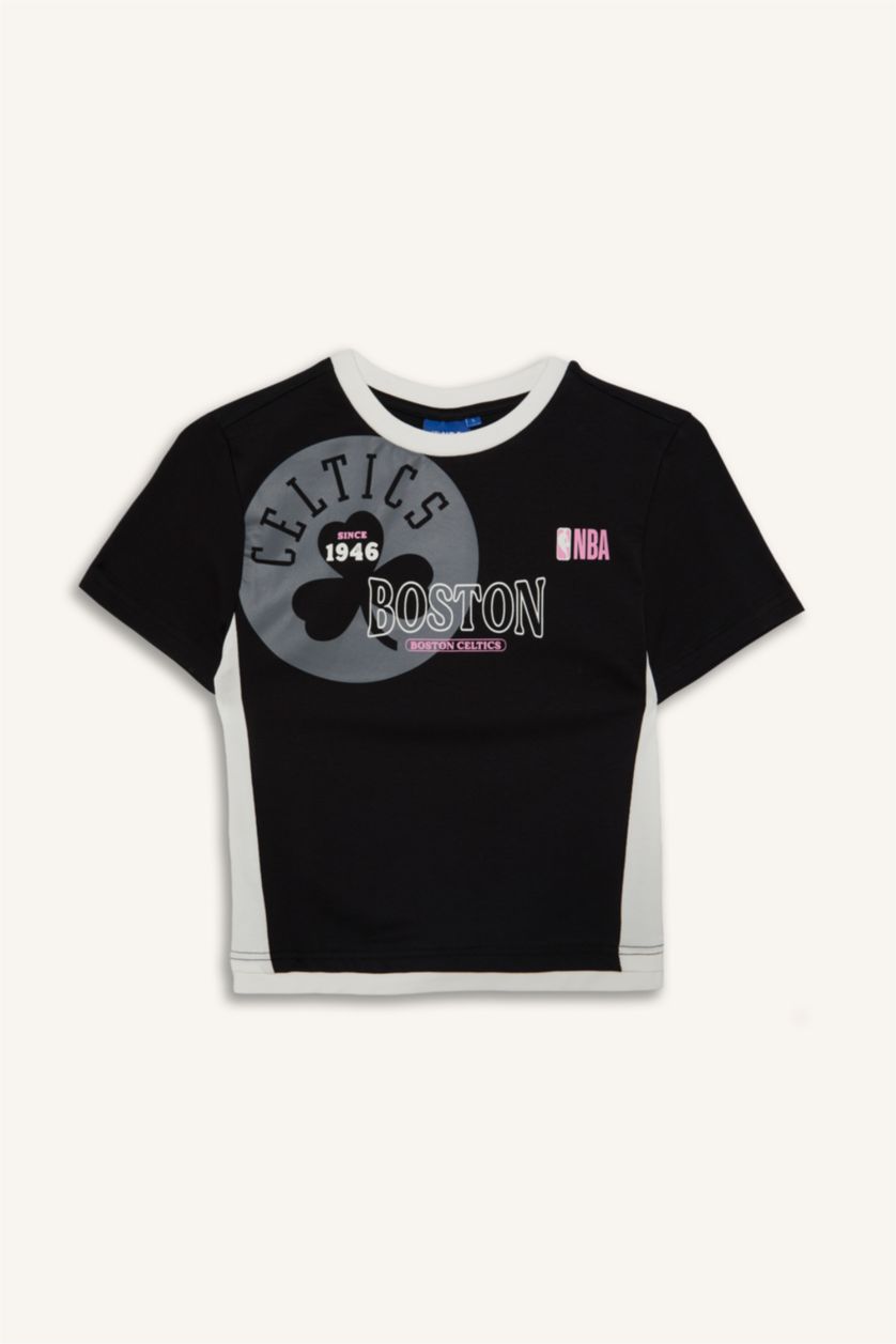 Women Black Slim Fit Short Sleeve T-Shirt