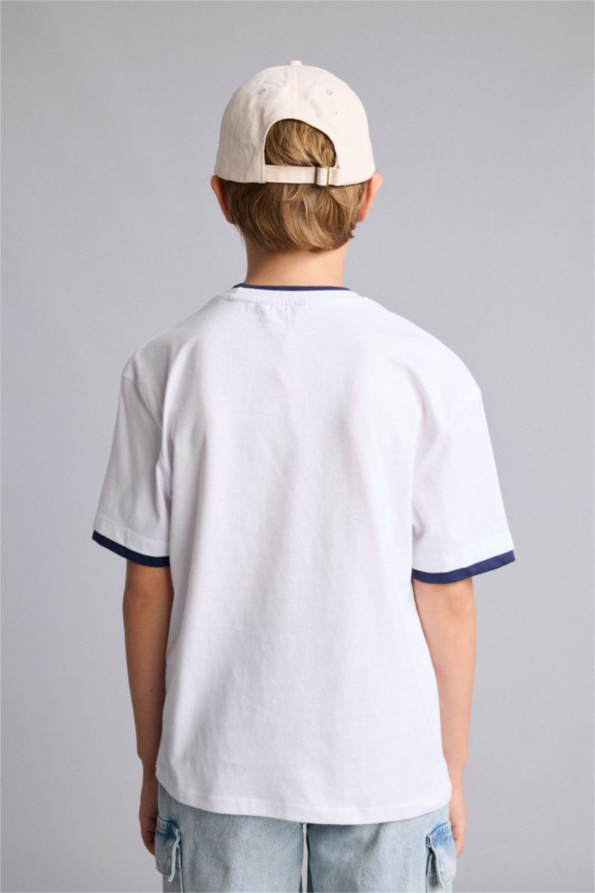 Young Boys - Teen Boys White Oversize Fit Slogan Short Sleeve T-Shirt