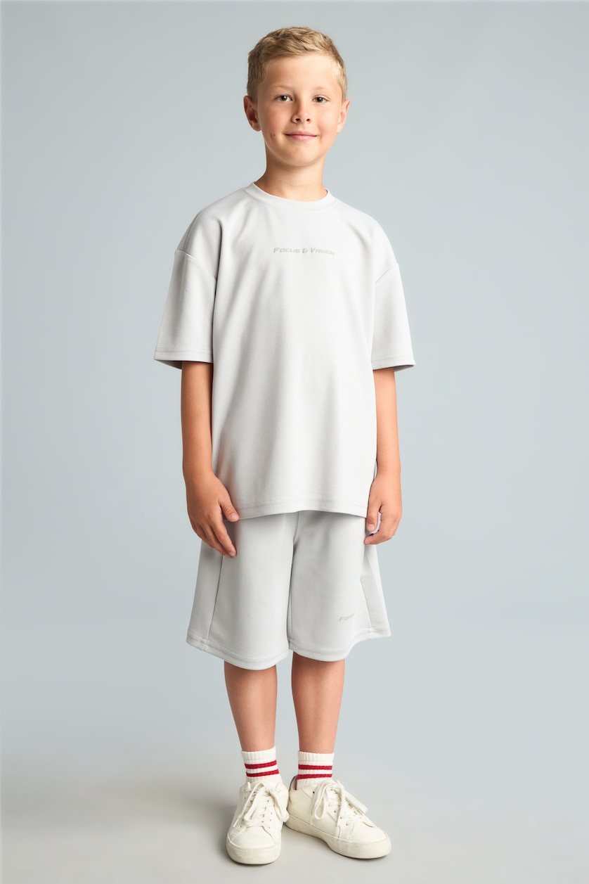 Young Boys - Teen Boys Light Grey Oversize Fit Shorts