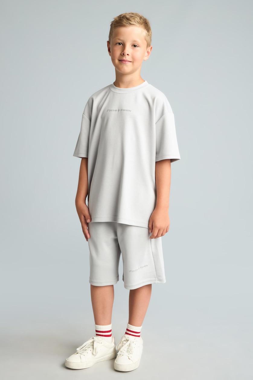 Young Boys - Teen Boys Light Grey Oversize Fit Shorts