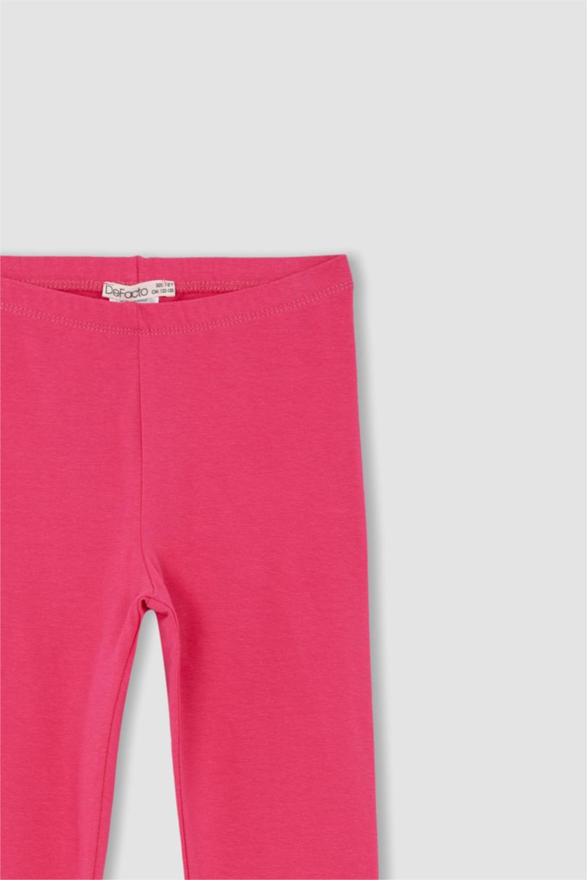 GIRLS & TEENS Pink Girls Slim Fit Basic Ankle Length Leggings