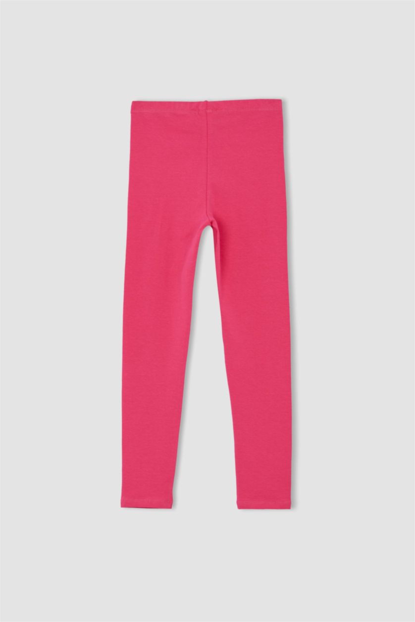 GIRLS & TEENS Pink Girls Slim Fit Basic Ankle Length Leggings
