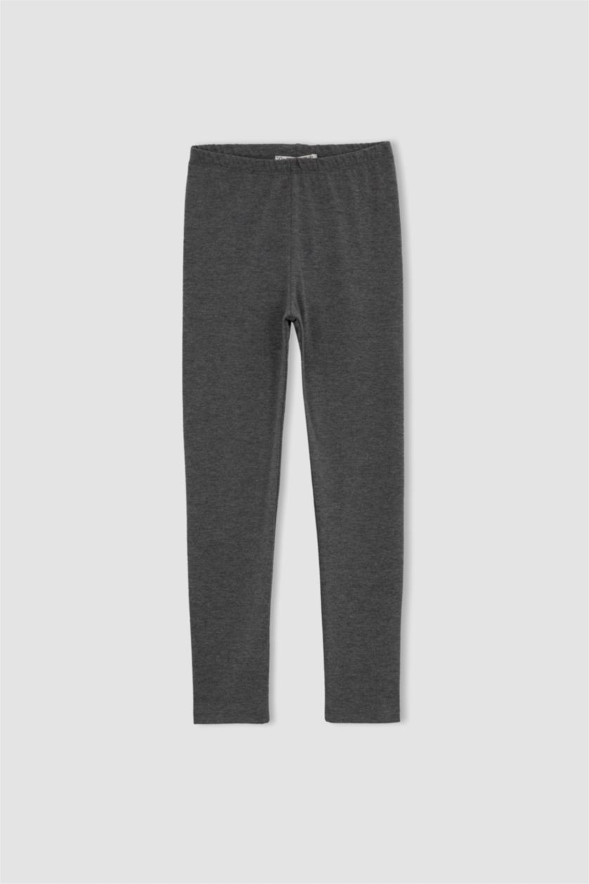 Girls & Teens Anthracite Melange Girls Long Length Leggings