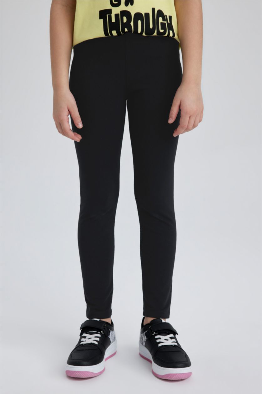 Девочки и подростки Черный Леггинсы для девочек