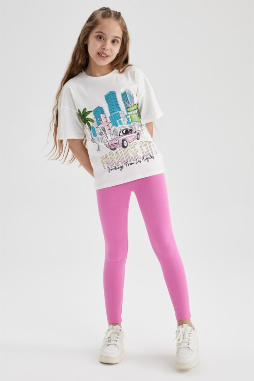 بنات زهري سروال ضيق بناتي طويل