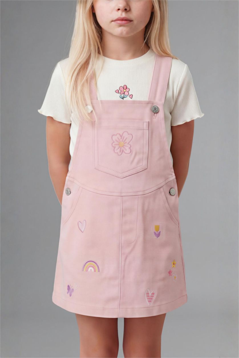 Kız Bebek Açık Pembe Kalın Askılı Elbise Kız Bebek
