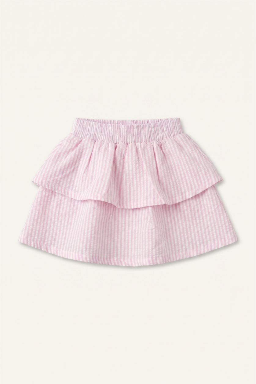 Baby Girls Pink Baby Girl Wowen Fabrics Regular Fit Striped Skirt