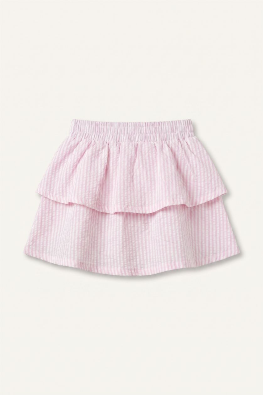 Baby Girls Pink Baby Girl Wowen Fabrics Regular Fit Striped Skirt