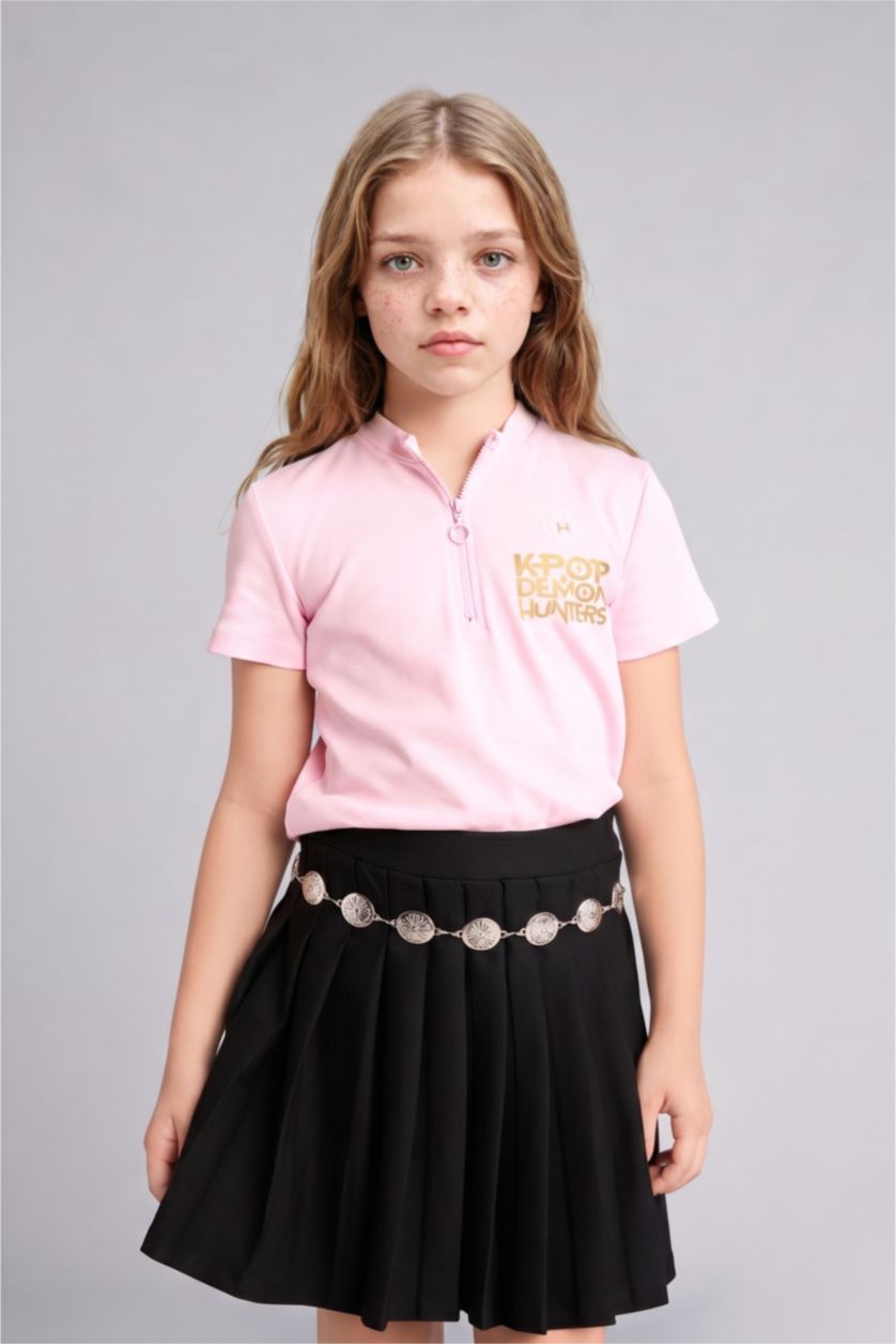 Young Girls - Teen Girls Light Pink Short Sleeve T-Shirt