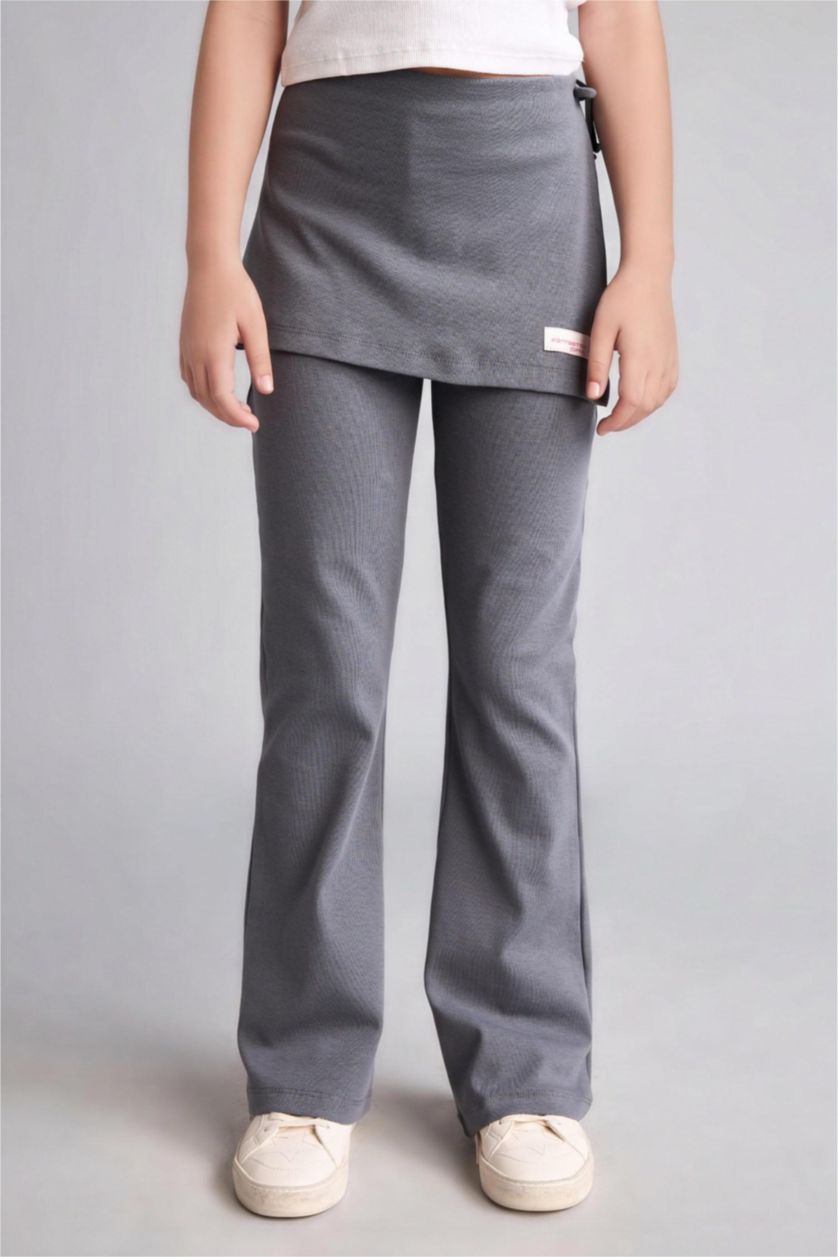 Kız Çocuk - Genç Kız Gri Flare Fit Pantolon Kız Çocuk