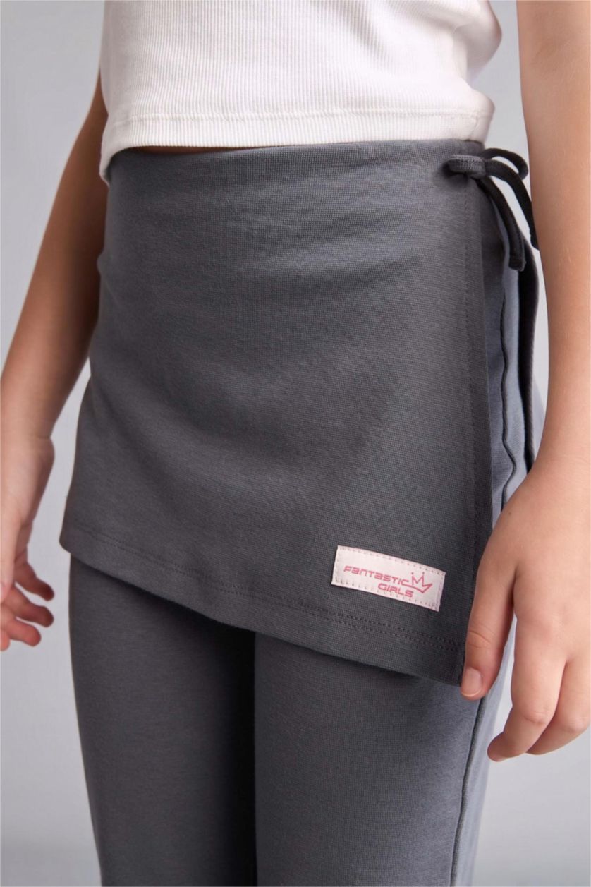 Kız Çocuk - Genç Kız Gri Flare Fit Pantolon Kız Çocuk