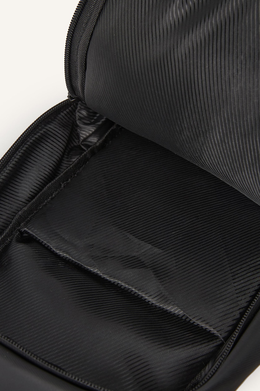 Men Black Faux Leather Crossbody Bag