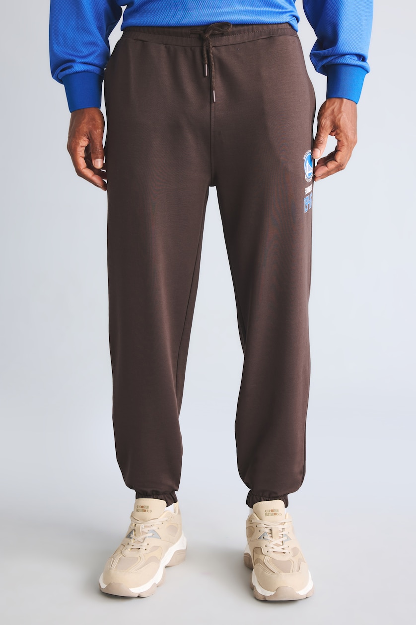 MAN Brown NBA Golden State Warriors Logo Standard Fit Joggers