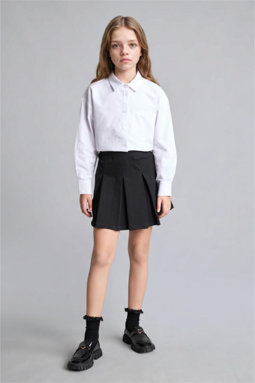 Young Girls - Teen Girls White Regular Fit Long Sleeve Shirt