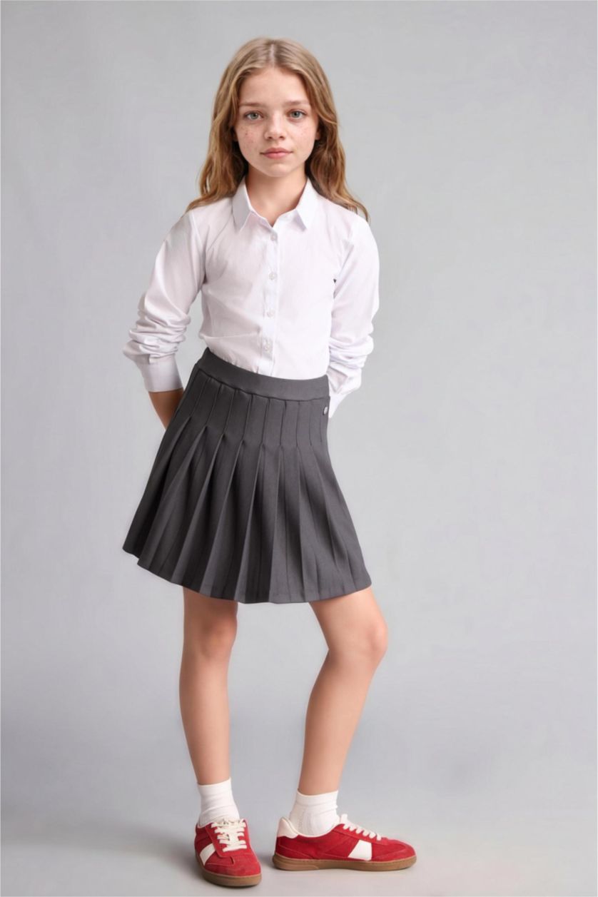 Young Girls - Teen Girls White Regular Fit Long Sleeve Shirt
