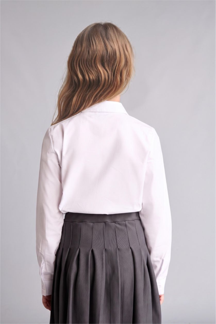 Young Girls - Teen Girls White Regular Fit Long Sleeve Shirt