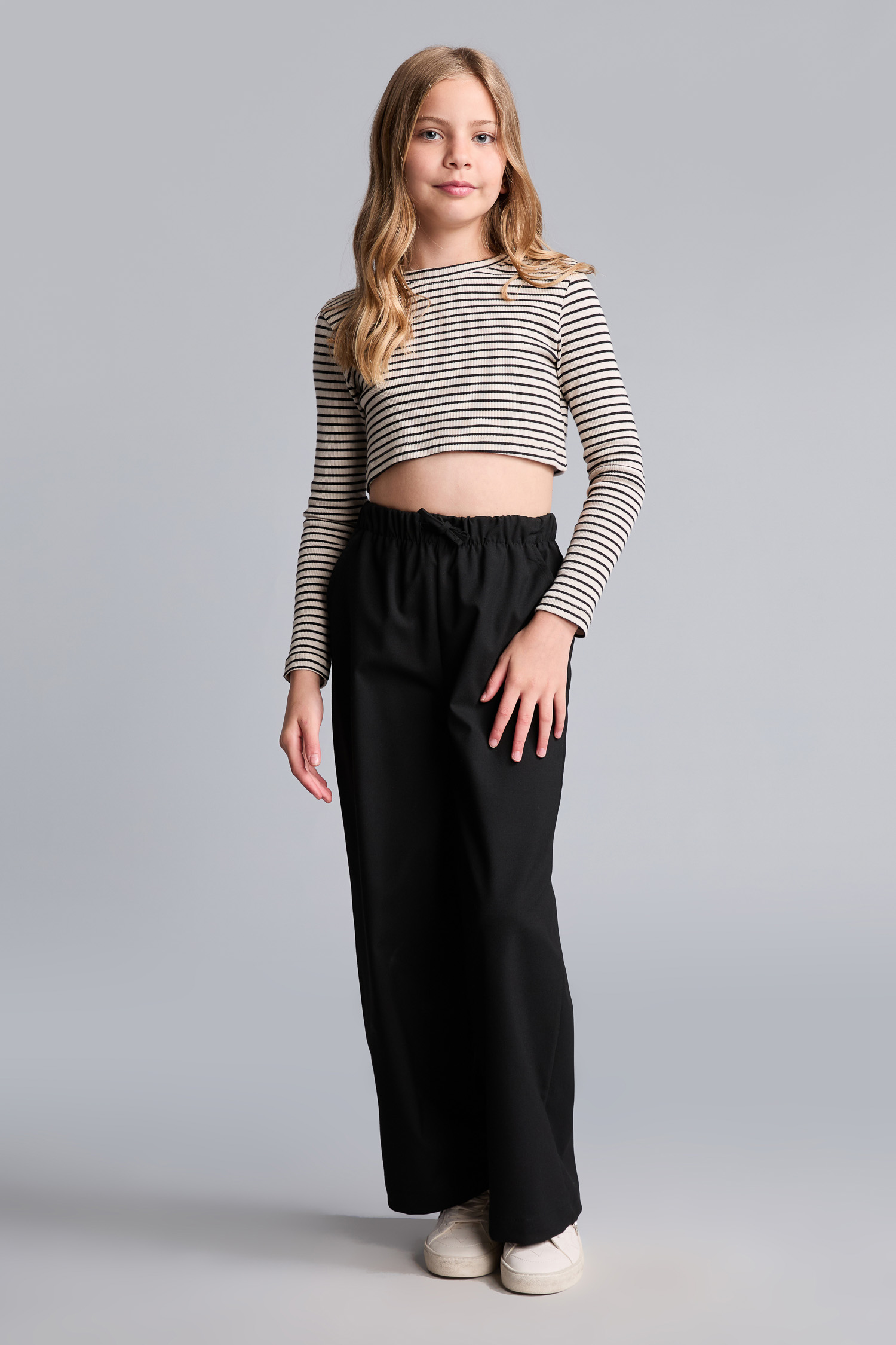 GIRLS & TEENS Black Girl Wide Leg Black Trousers