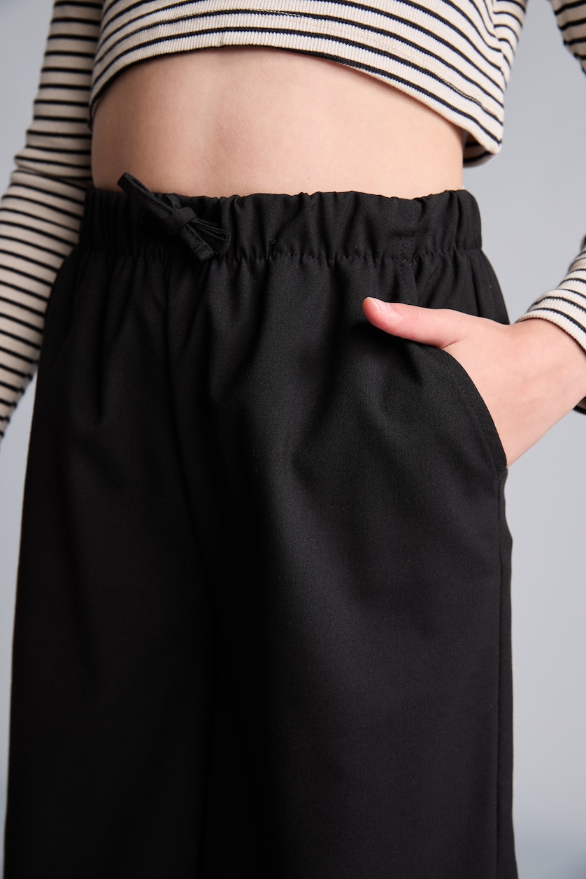 GIRLS & TEENS Black Girl Wide Leg Black Trousers