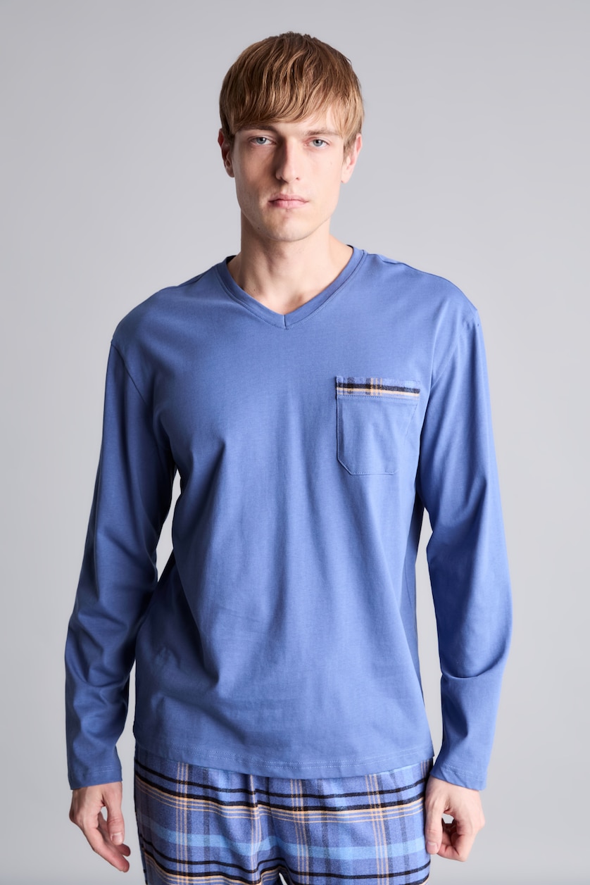 Men Blue Flanel 2 piece Set