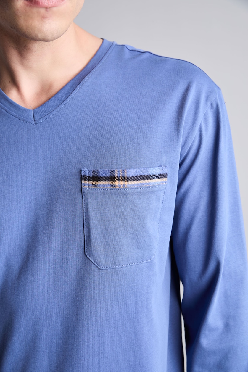 Men Blue Flanel 2 piece Set