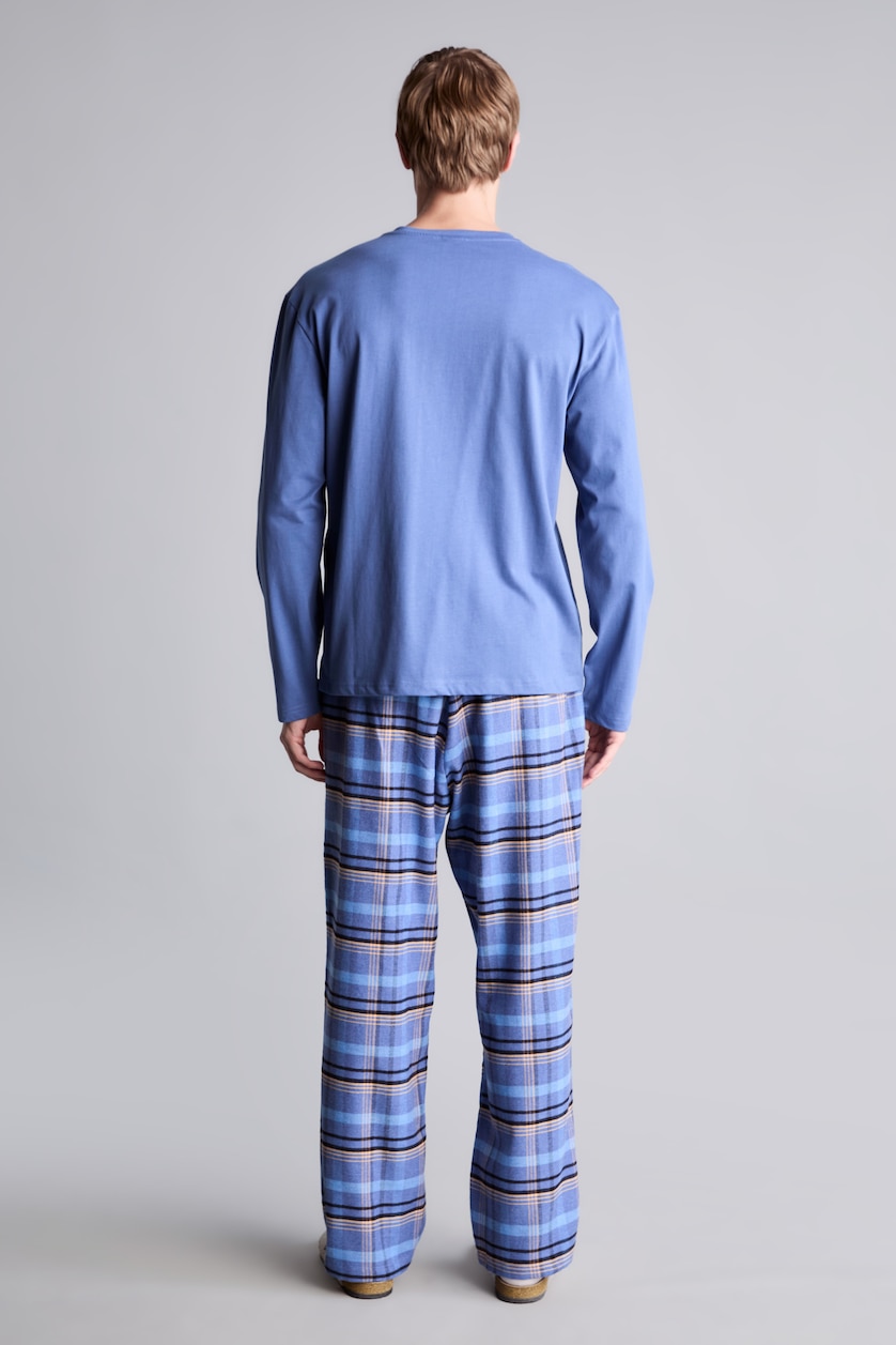 Men Blue Flanel 2 piece Set