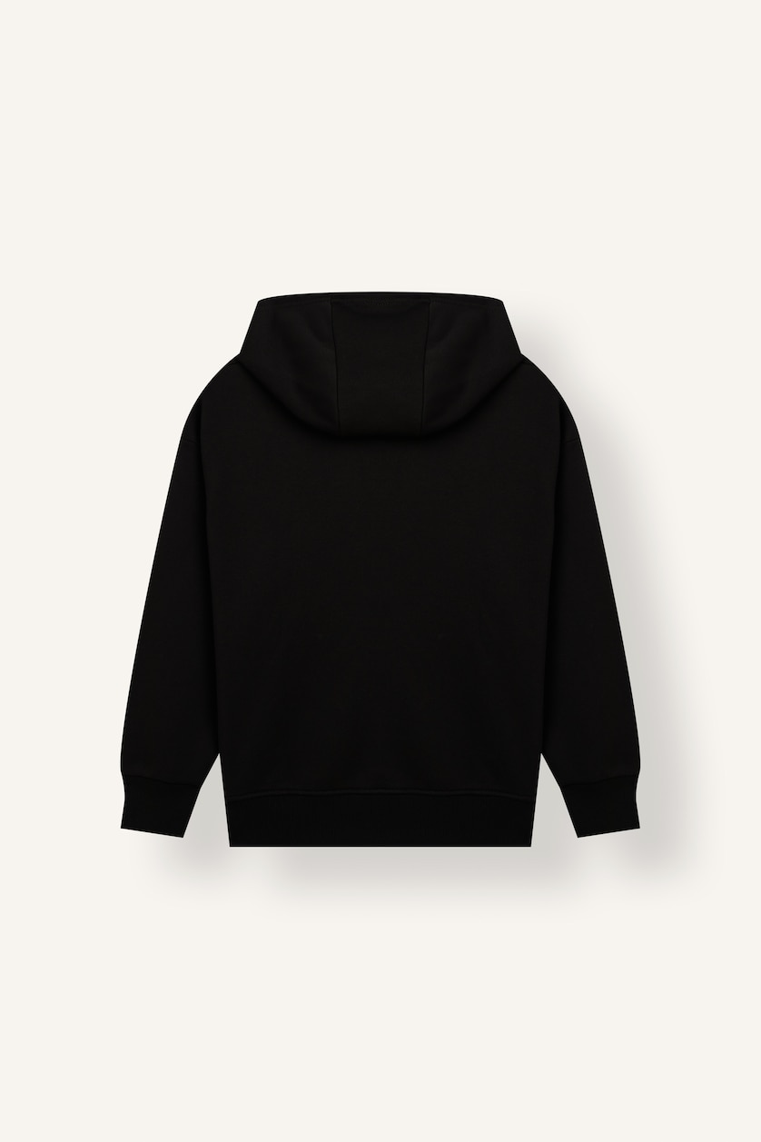 DJEM & ADOLESHENTË Black Boy Printed Zip-Up Hoodie