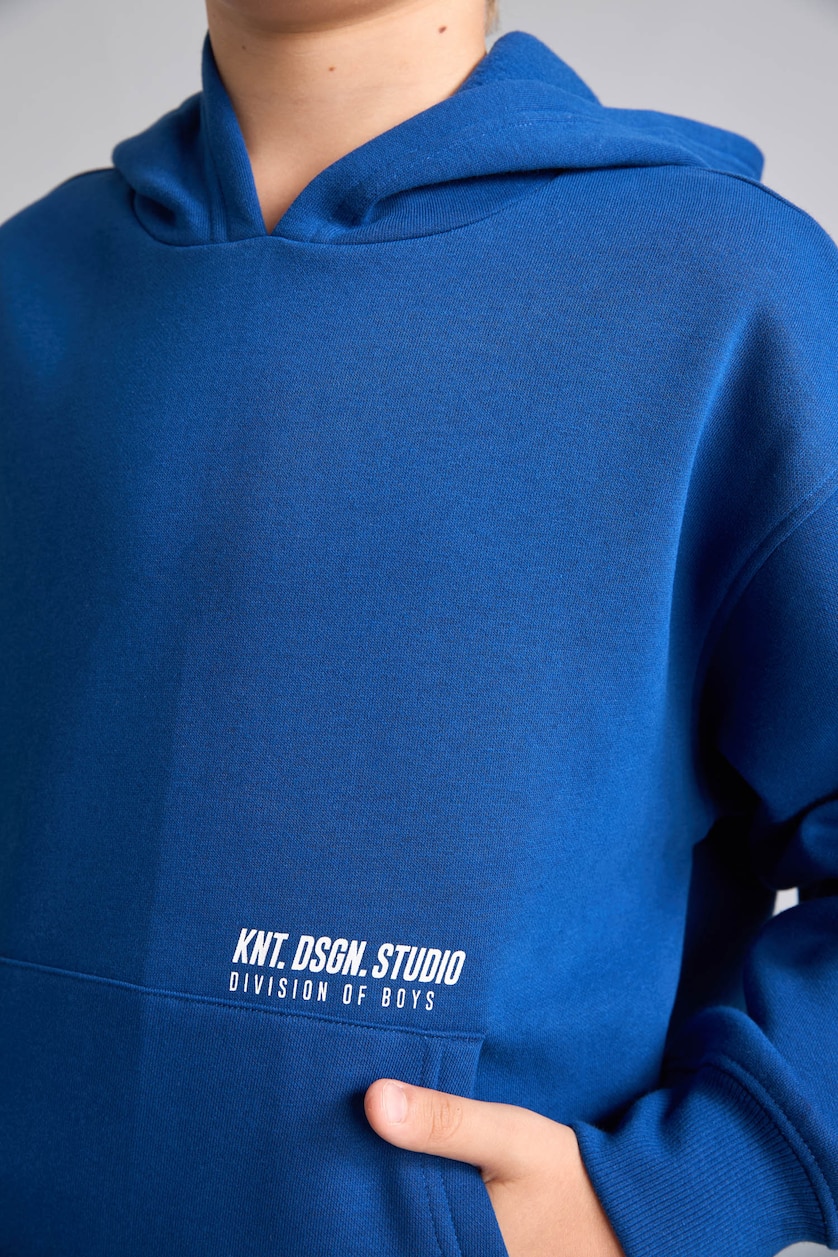 Boys & Teens Royal Boy Regular Fit Slogan Print Soft Lined Thick Sweatshirt