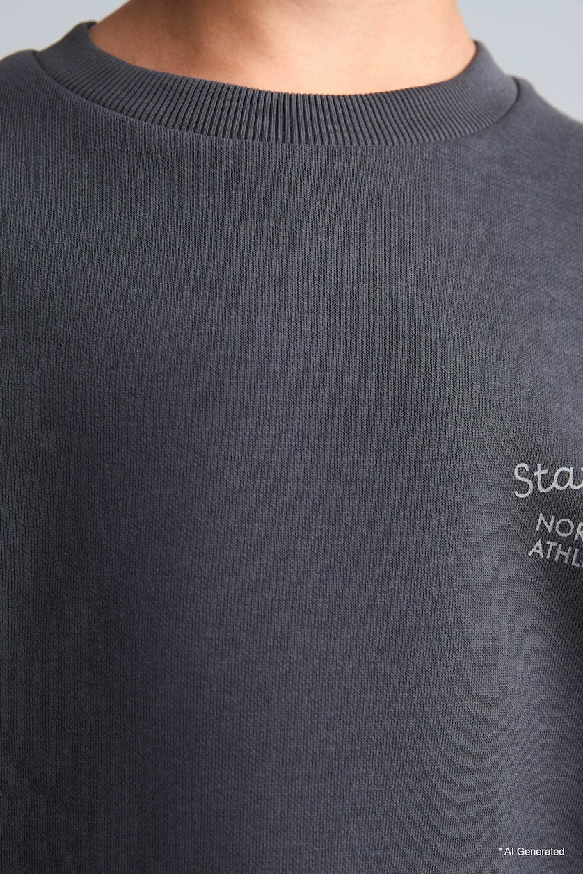 DJEM & ADOLESHENTË Anthracite Boy Textured Embroidery Sweatshirt