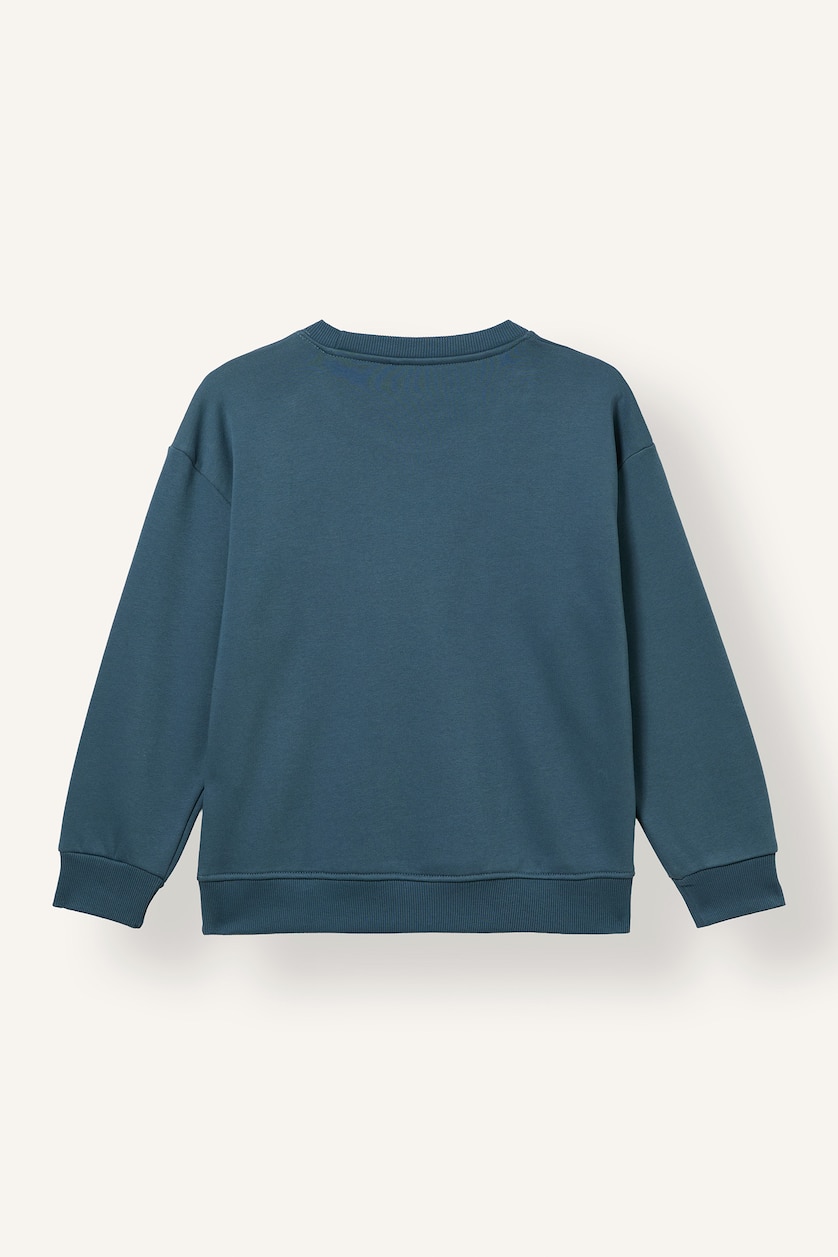 Young Boys - Teen Boys Blue Boy Crew Neck Textured Sweatshirt