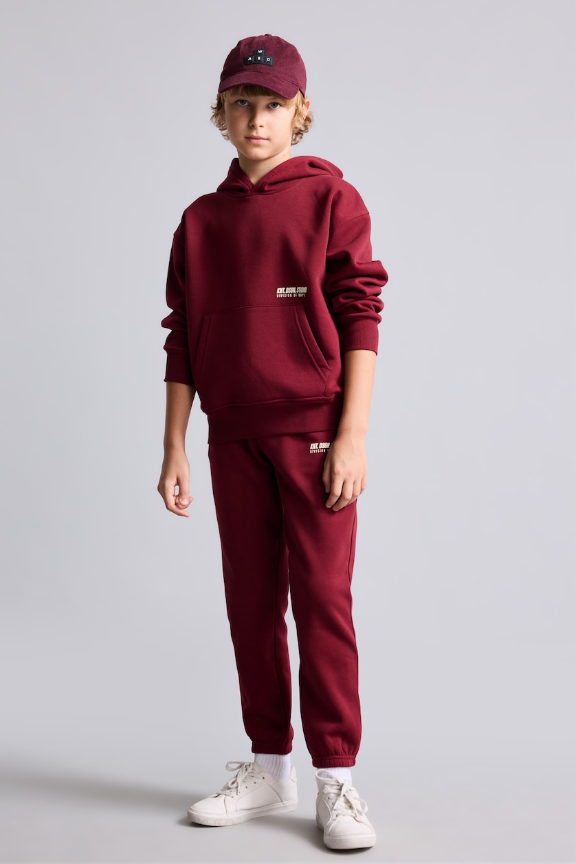 Erkek Çocuk - Genç Erkek Bordo Baskılı Jogger Eşofman Altı Erkek Çocuk