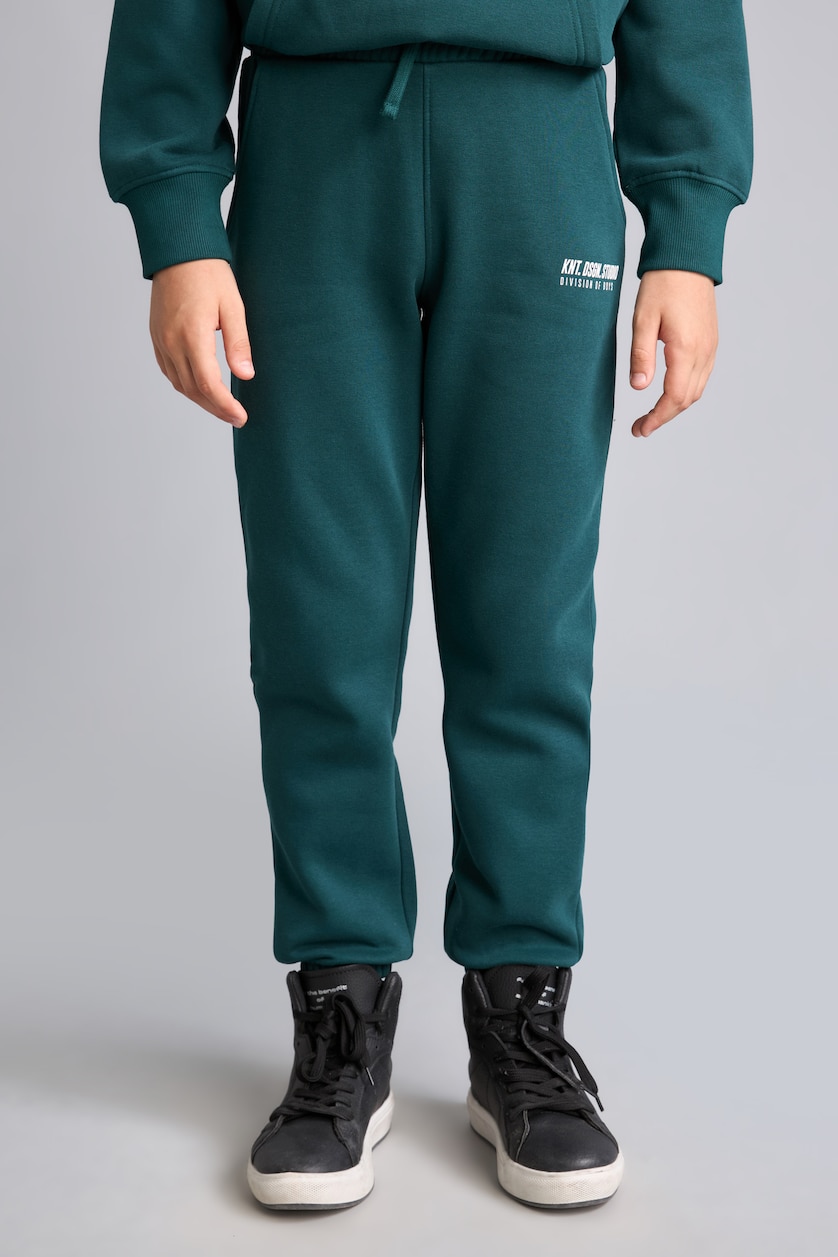 Erkek Çocuk - Genç Erkek Koyu Yeşil Baskılı Jogger Eşofman Altı Erkek Çocuk