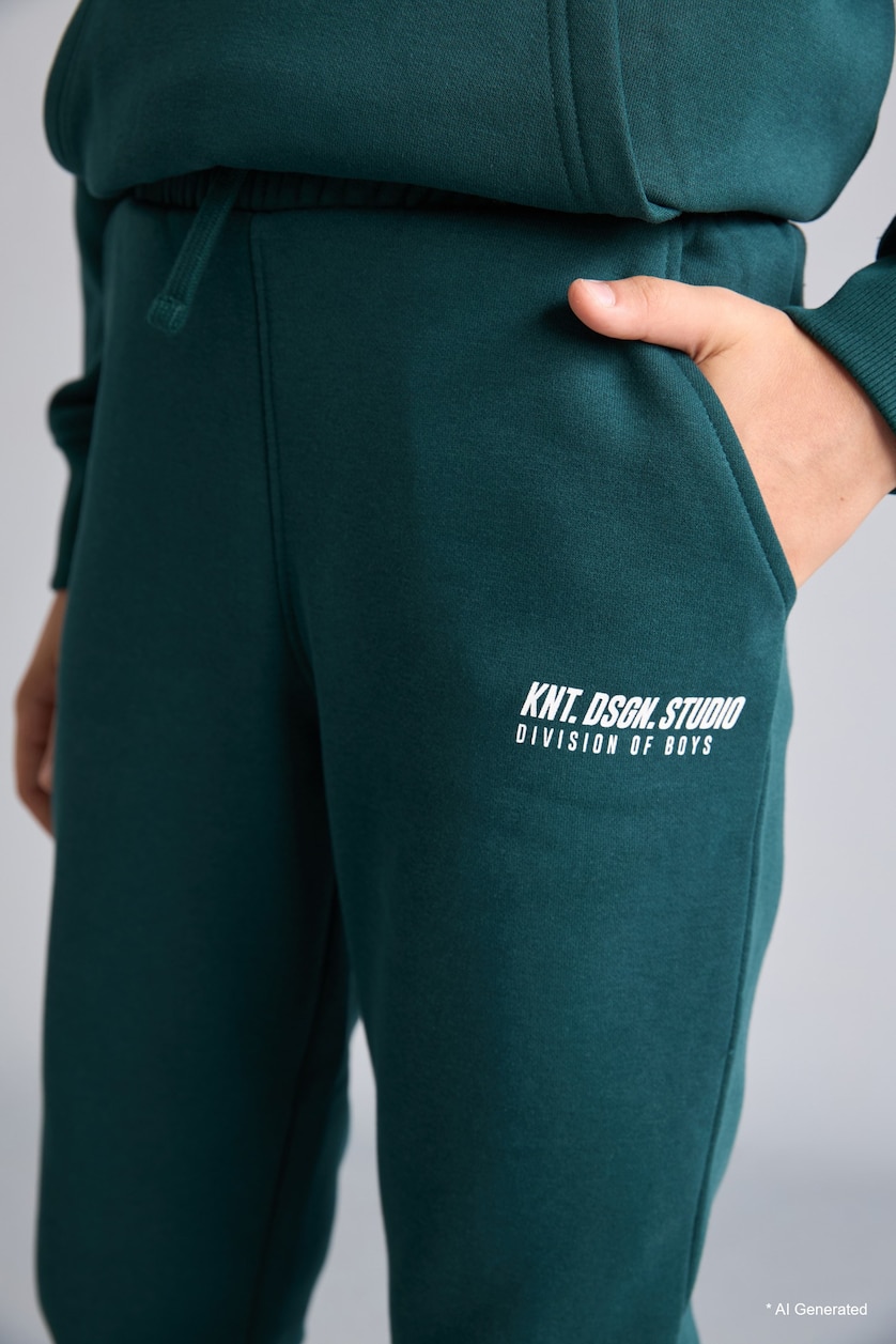 DJEM & ADOLESHENTË Dark Green Boy Heavy Fabric Elastic Leg Jogger Sweatpants