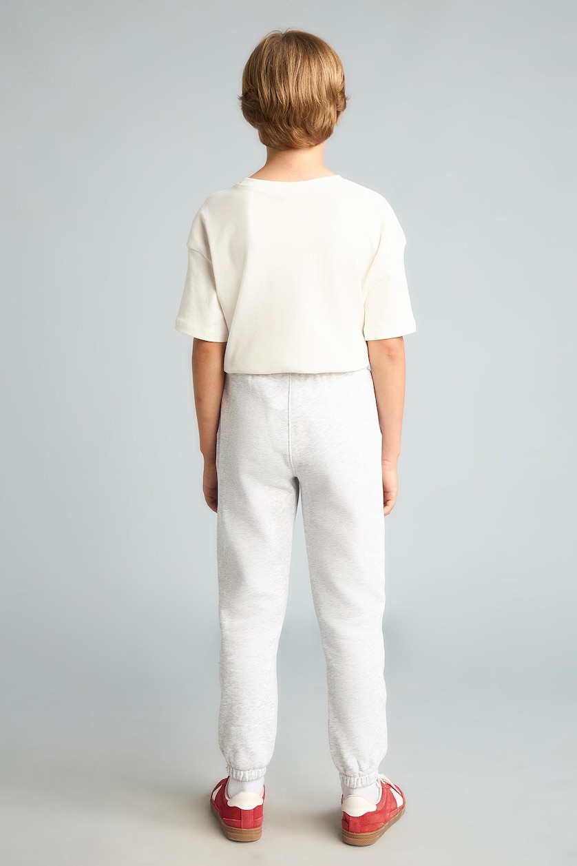 Erkek Çocuk - Genç Erkek Optik Gri Melanj Baskılı Jogger Pantolon Erkek Çocuk