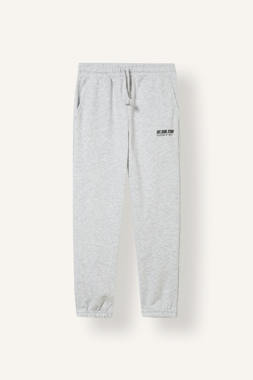 DJEM & ADOLESHENTË Light Grey Melange Boy Heavy Fabric Elastic Legs Joggers