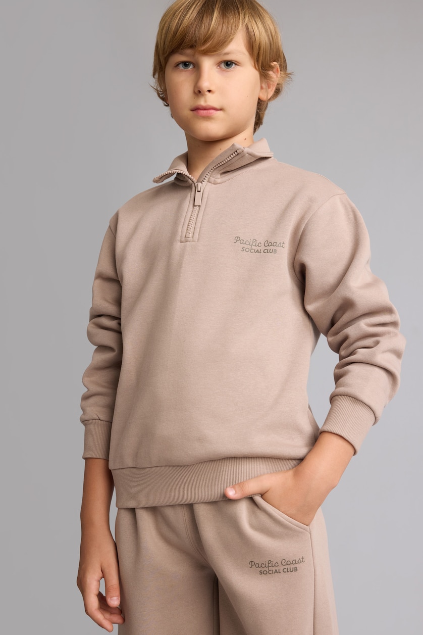 Boys & Teens Vison Boy Regular Fit High Neck Soft Lined Thick Fabric Sweatshirt