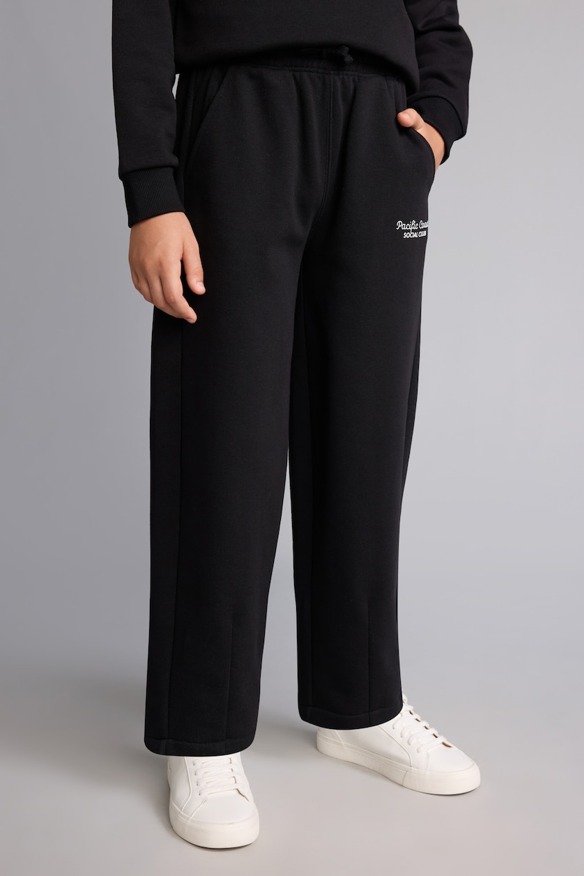 Boys & Teens Black Boy Barrel Fit Thick Fabric Sweatpants