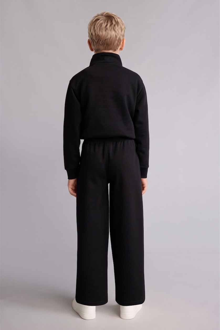 Young Boys - Teen Boys Black Slogan Trousers
