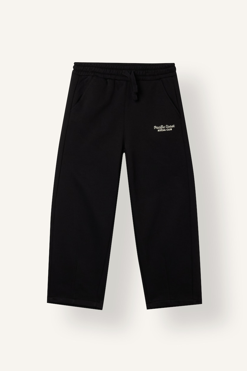 BOYS & TEENS Black Boys Barrel Fit with Pockets Sweatpants