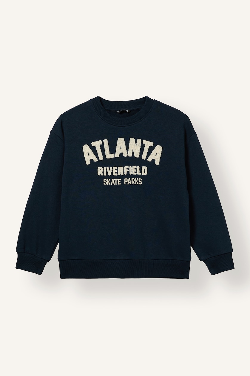 DJEM & ADOLESHENTË NAVY Embroidery Print Oversize Fit Sweatshirt