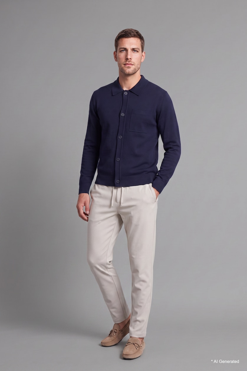 Men NAVY Standard Fit Cardigan