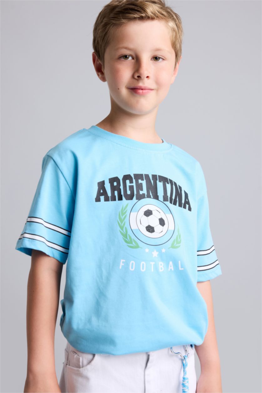 Boys & Teens Blue New Regular Fit Short Sleeve T-Shirt