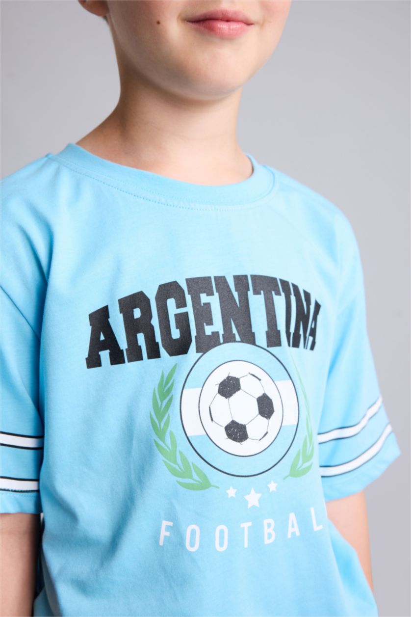 Boys & Teens Blue New Regular Fit Short Sleeve T-Shirt