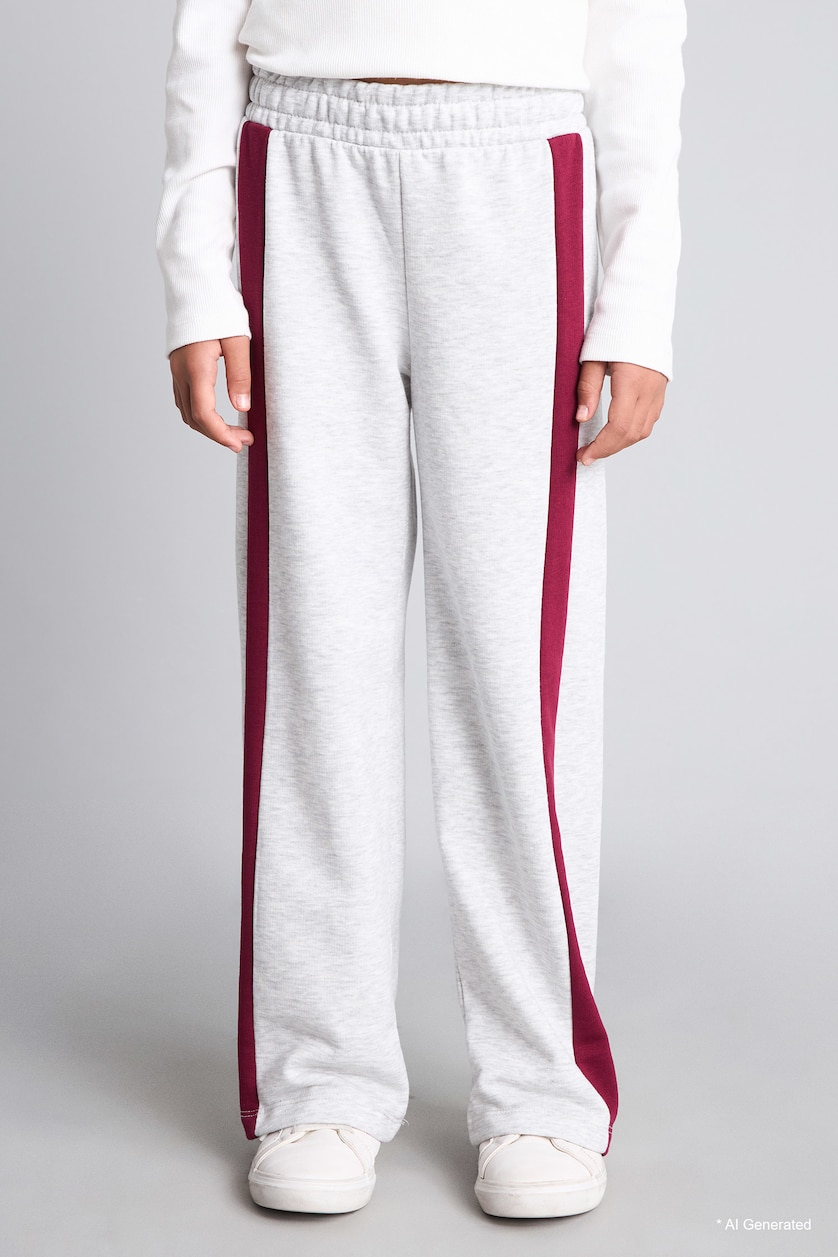 Девочки и подростки Светло-серый меланж Брюки Wide Leg