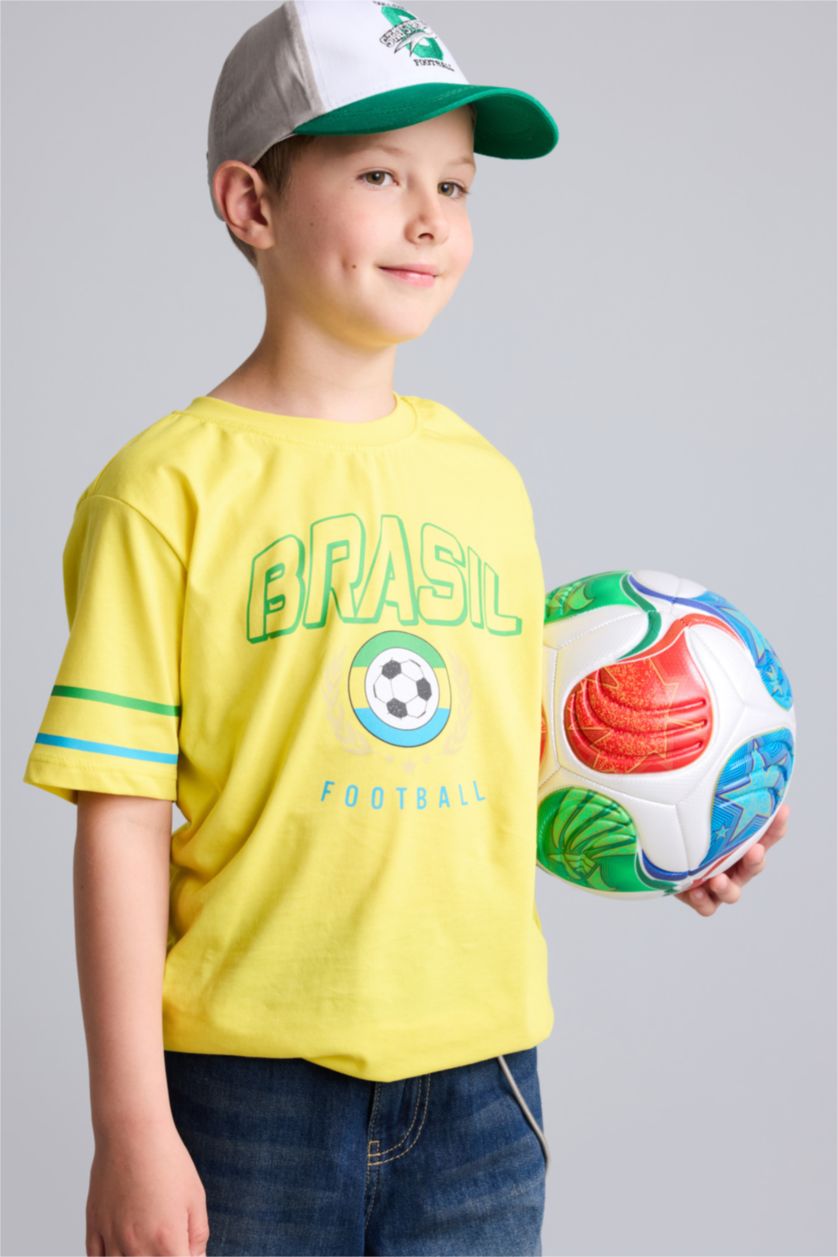 Boys & Teens Yellow New Regular Fit Short Sleeve T-Shirt