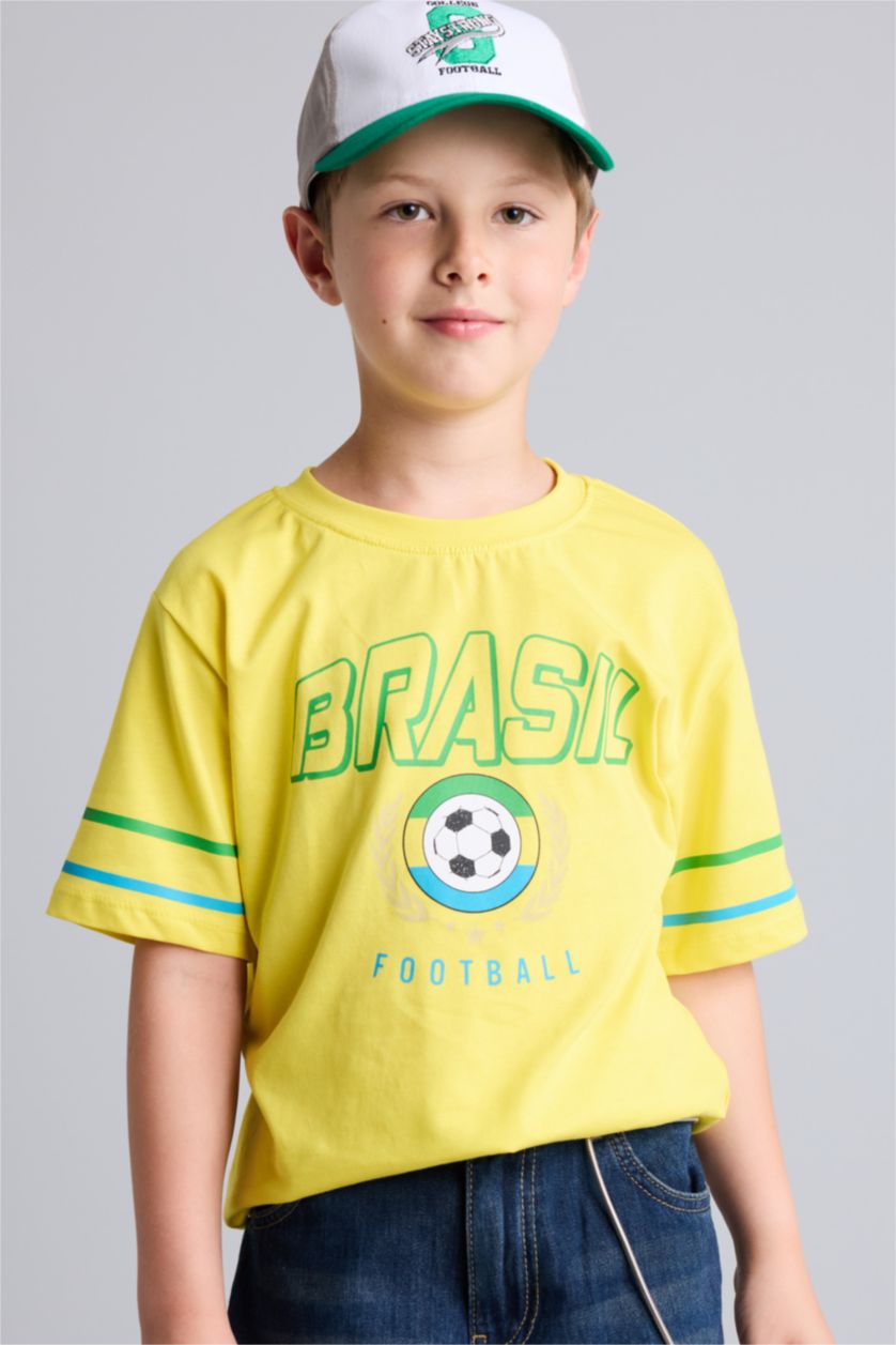 Boys & Teens Yellow New Regular Fit Short Sleeve T-Shirt